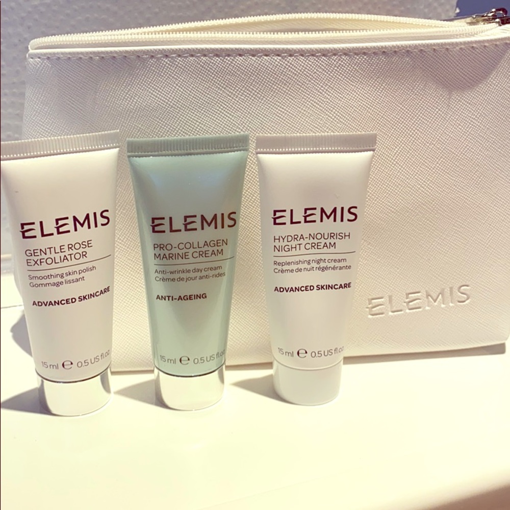 Elemis travel set with Elemis cosmetic bag